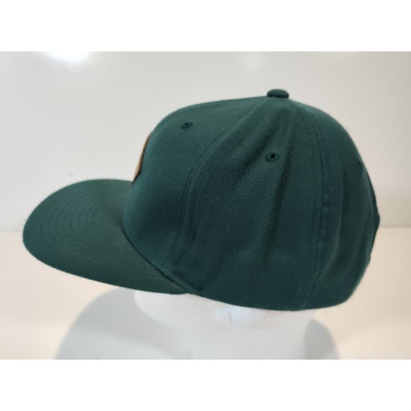RVCA Snapback Wool Blend Leather Logo Patch Green - Picture 3 of 8